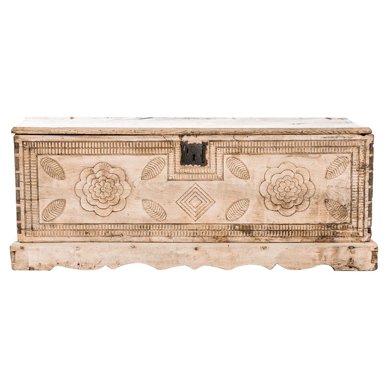 1800s Southern European Wooden Trunk For Sale at 1stDibs