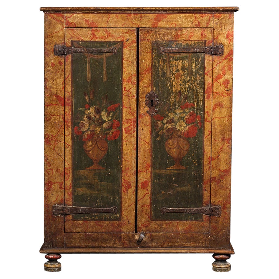 Small Spanish Polychrome Cabinet For Sale