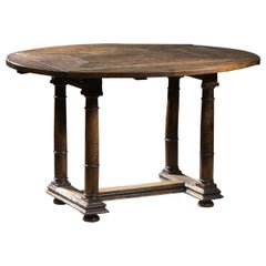 Antique 16th Century Walnut Oval Leaf-Table