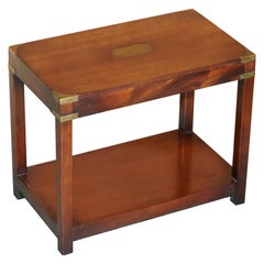 Tall Harrods London Kennedy Military Campaign High Side End Table Mahogany