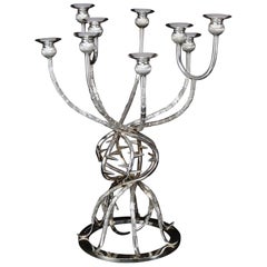 Rare and Large Mid-Century Silver Candelabrum Centrepiece by Gerald Benney