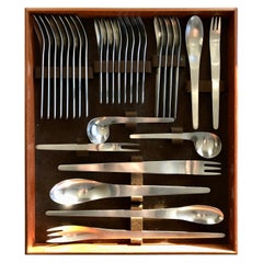 Early 77 Pc. Set of Arne Jacobsen for Anton Michelsen Flatware, Circa 1958