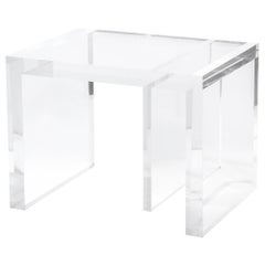 Modernist Rectilinear Translucent Lucite Occasional/ Side Table