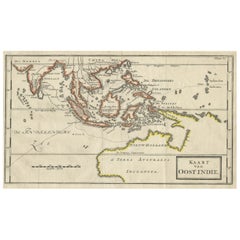 Antique Map of The East Indies with the Route of Capt. William Dampier's Voyage, 1698