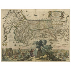 Antique Map of the Departure of the Children of Israel for Egypt, 1669
