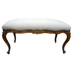 19th Century French Louis XV Style Giltwood Bench
