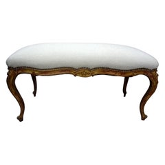 Panca francese del XIX secolo in stile Luigi XV in legno dorato