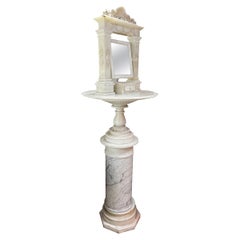 Italian Neoclassical Marble Shaving Mirror, Circa 1810