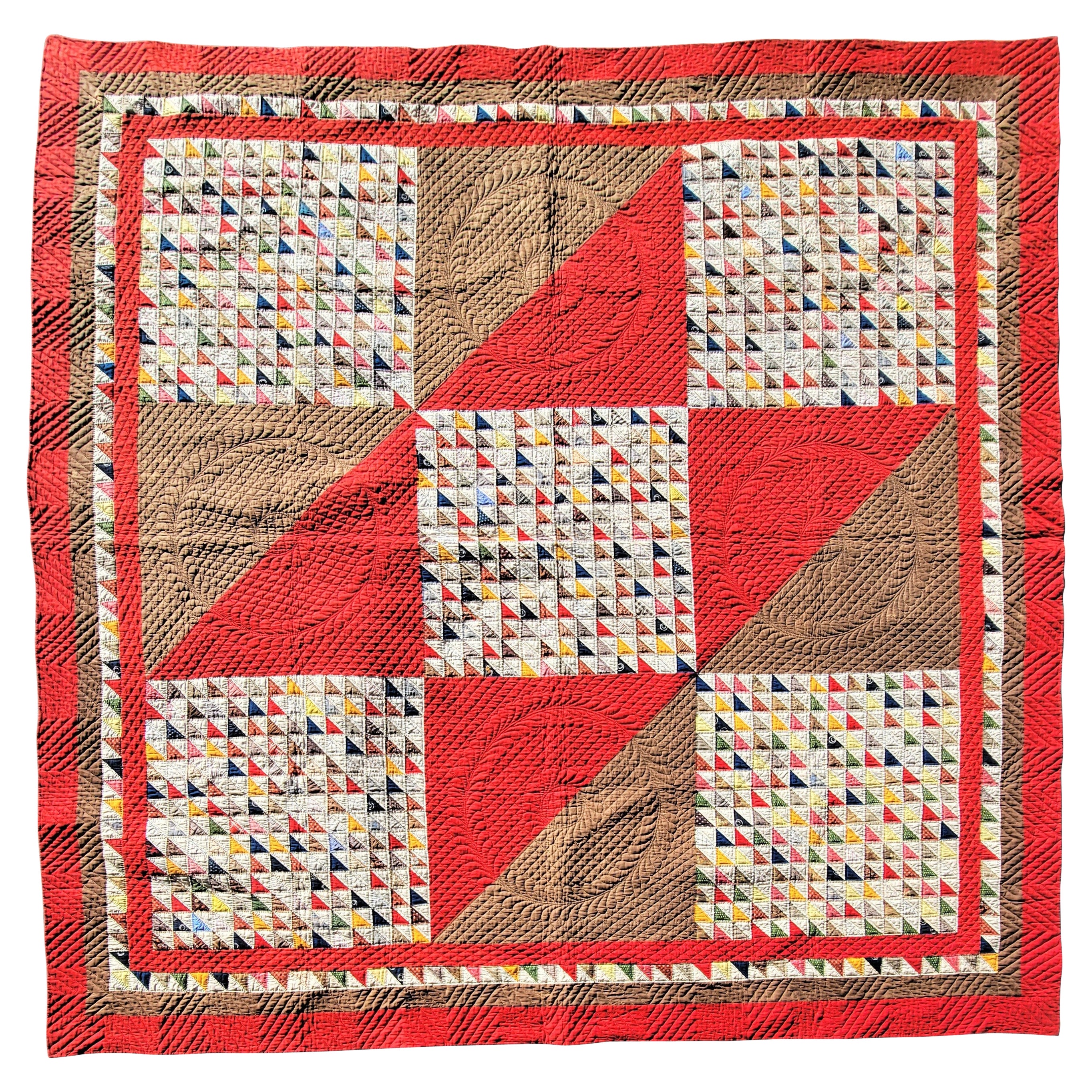 19. Jahrhundert Mini Pieced Vgel im Flug Quilt