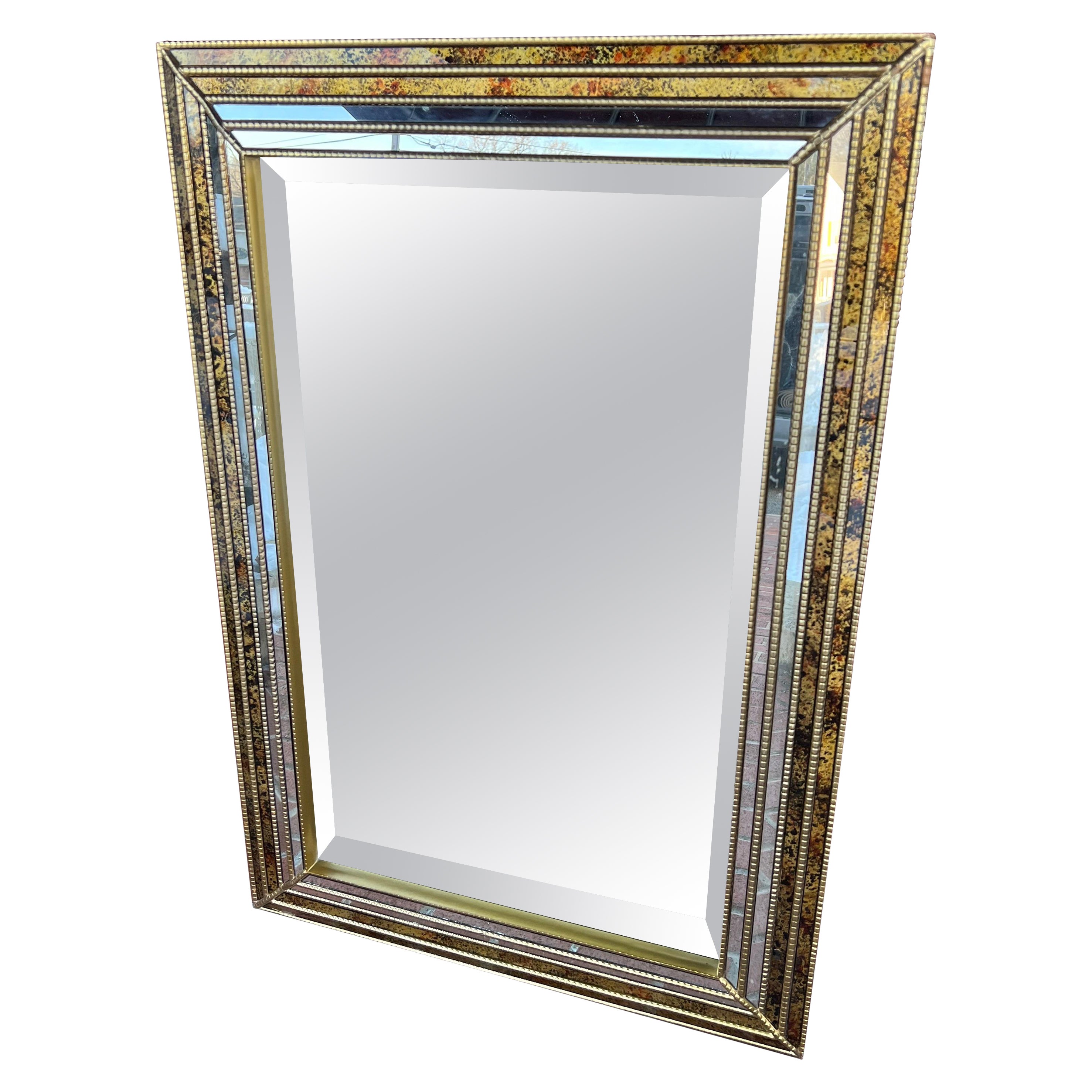 Oil Drip Beveled Mirror Attributed to LaBarge