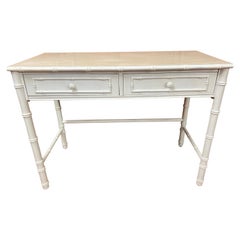 Thomasville Allegro Faux Bamboo Desk in White