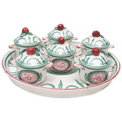 Faience Pot De Creme Dessert Set