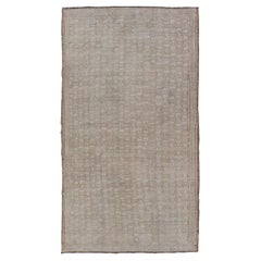 All-Over Design Turkish Vintage Kilim Rug in Tan, Taupe and Earth Tones