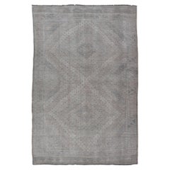 Tappeto vintage ricamato a mano in Turchia con disegno geometrico a diamante
