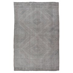 Tapis turc brodé à la main vintage tissé à la main avec motif géométrique de diamants