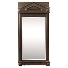 Federal Arched Top Wood Beveled Pier Mirror Dark Stain