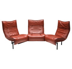 Vico Magistretti Veranda Sofa for Cassina, Italian Design, Leather, 1970's