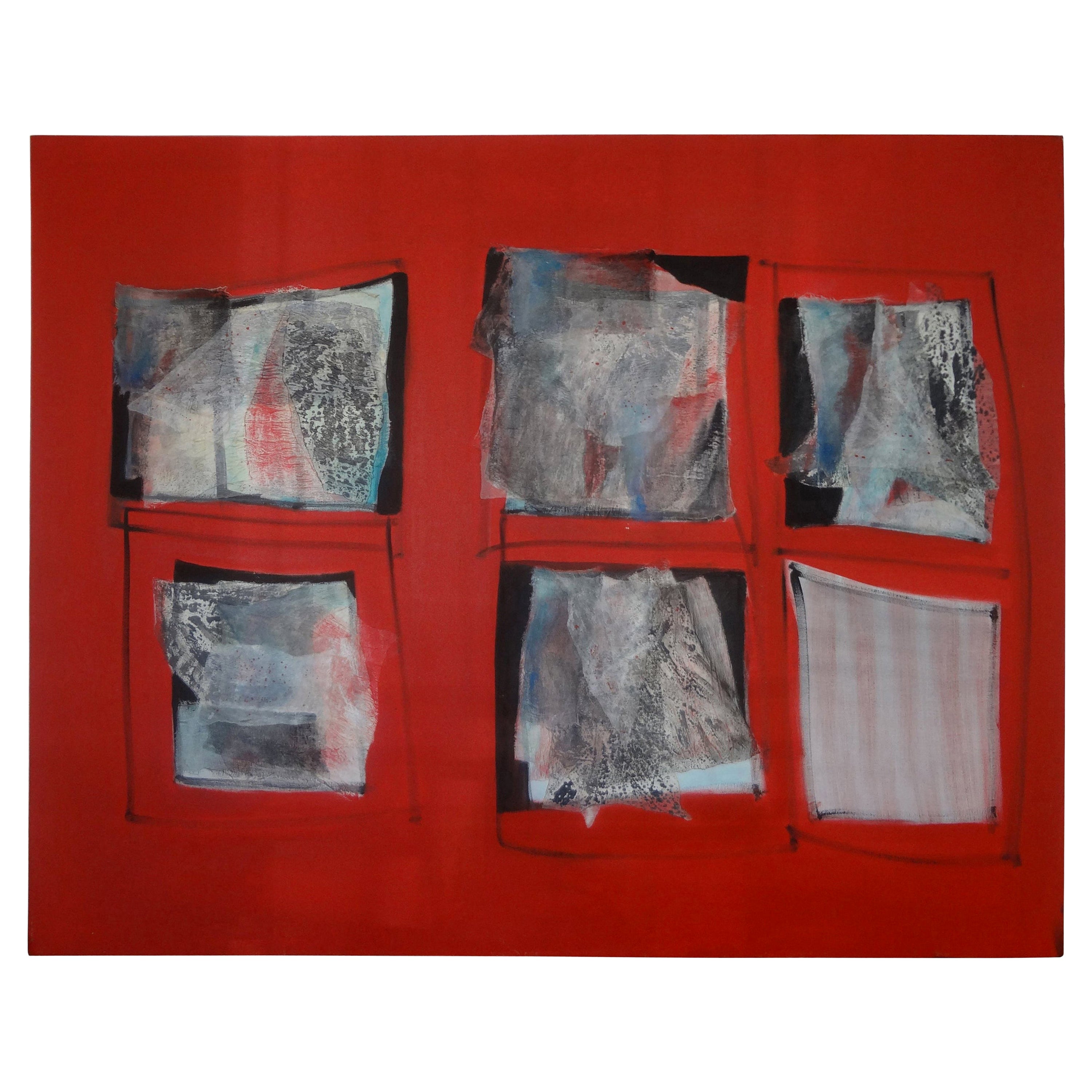 Italiana, Óleo abstracto sobre lienzo de Fausta Dossi, Milán, 1994