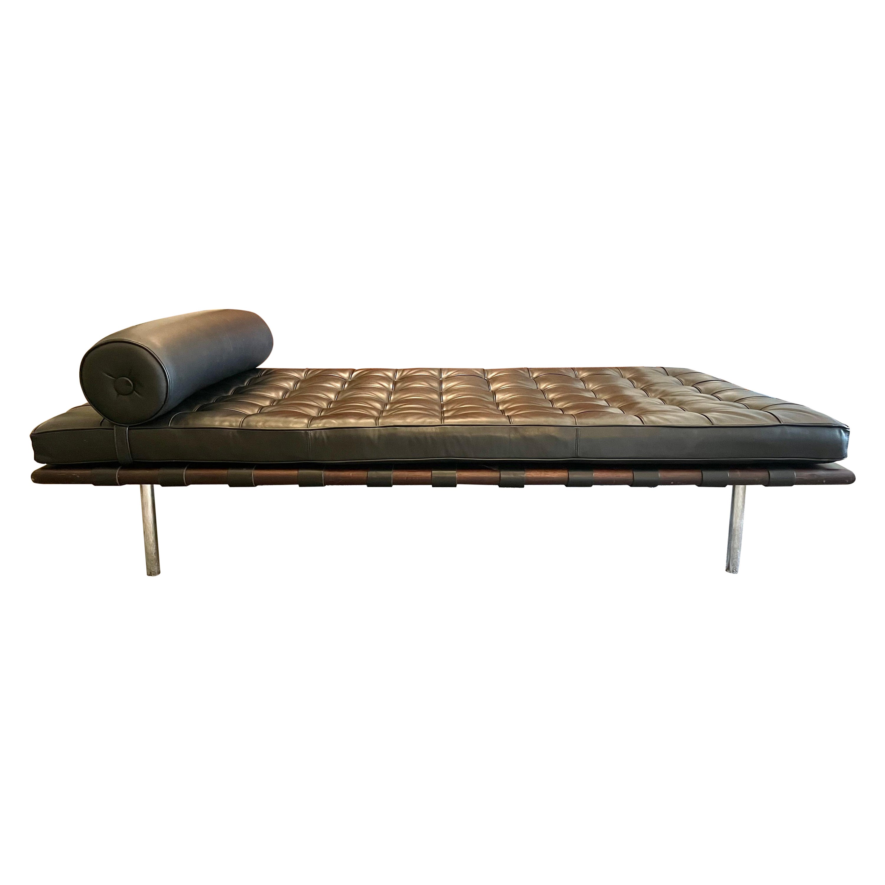 Barcelona Daybed by Ludwig Mies Van der Rohe for Knoll in Black Leather