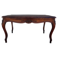 French Louis XV Style Walnut Cane Bench