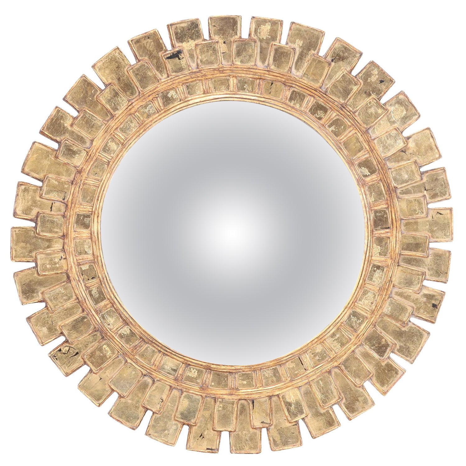 Gold Colored Glass and Resin Mirror in the Manner of Line Vautrin
