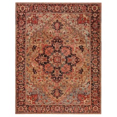 Antique Persian Serapi Area Rug. 9 ft 4 in x 12 ft 1 in