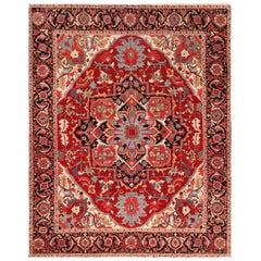 Antique Persian Heriz Rug. Size: 9 ft 8 in x 12 ft