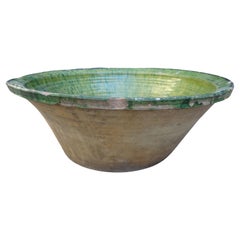 Large Late 18th-Early 19th Century French Pottery Dough Bowl