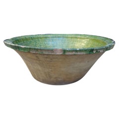 Large Late 18th-Early 19th Century French Pottery Dough Bowl