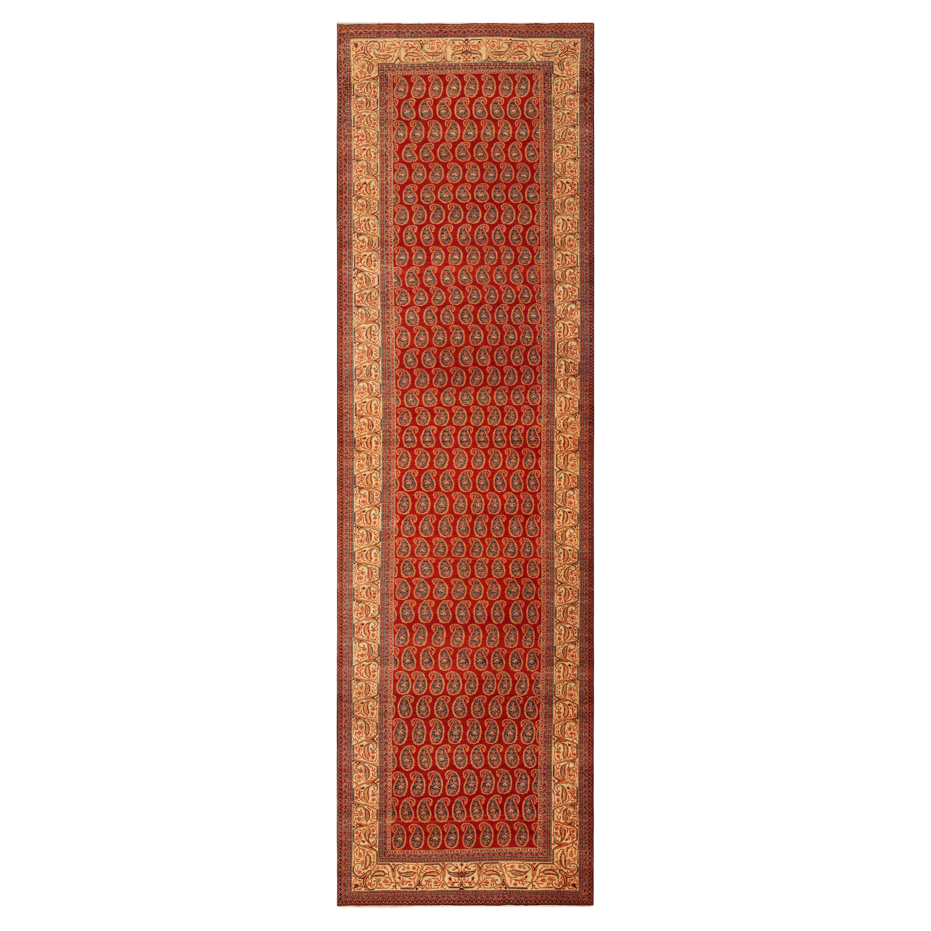Antique Persian Tabriz Runner Rug. Size: 5 ft 10 in x 20 ft 2 in