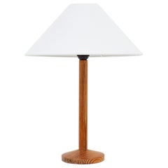Hans-Agne Jakobsson Vintage Pine Table Lamp with Conical Shade, Markyard, Sweden
