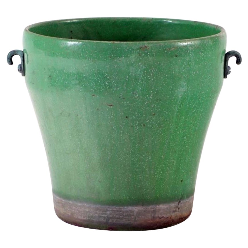French Enameled Iron Pot, Circa 1930 For Sale