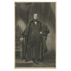 Antique Portrait of William Wallace Currie, First Mayor of Liverpool, England, 1837