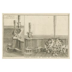 Used Print of the Neptune Fountain of Versailles, Paris, France, 1776