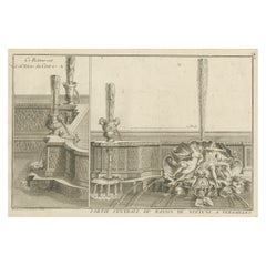 Antique Print of the Neptune Fountain of Versailles, Paris, France, 1776