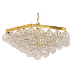 Vintage Extra Large Tulipan Glass Chandelier by Kaiser, Germany, 1960s