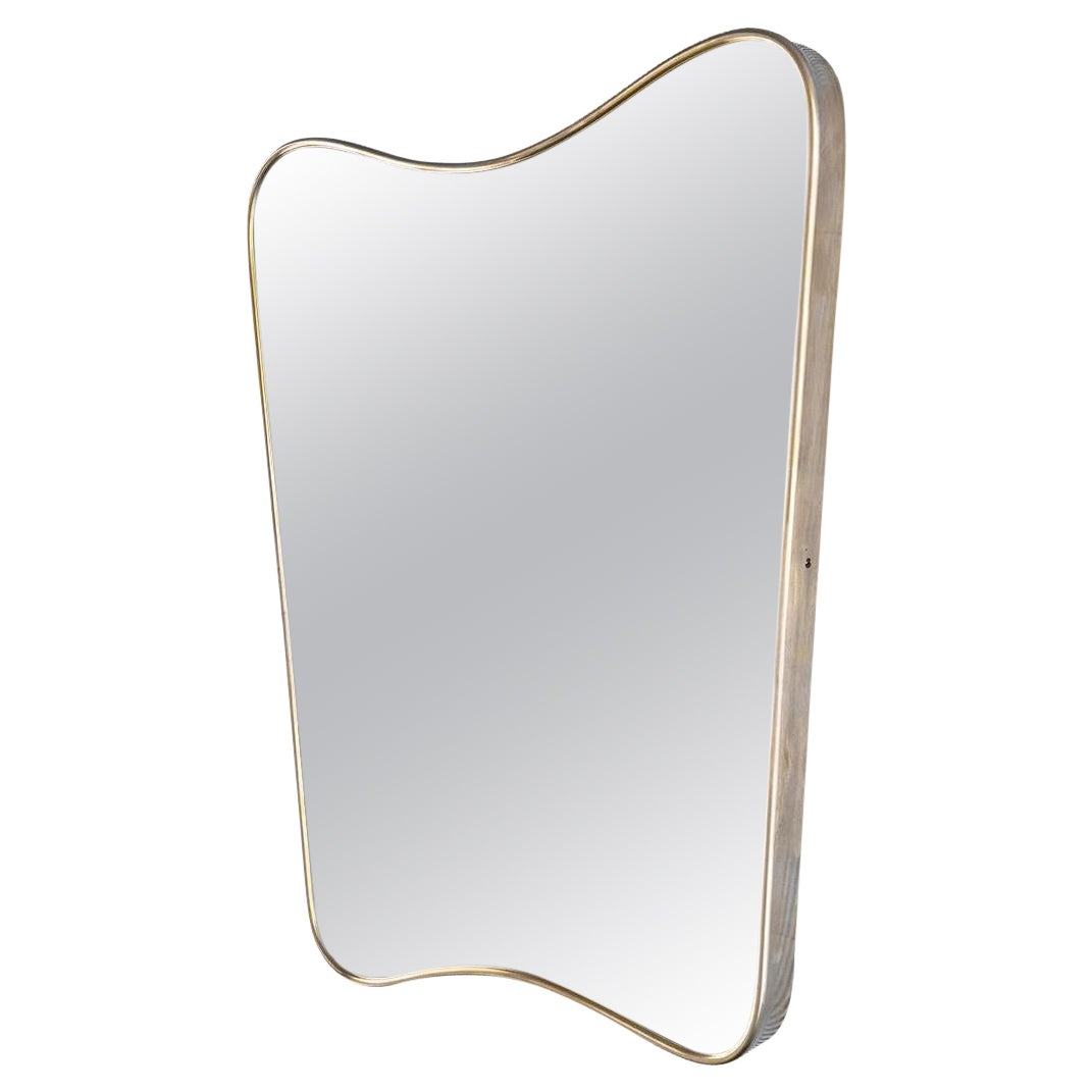 Vintage Curved Surrealist Wood Frame Mirror at 1stDibs