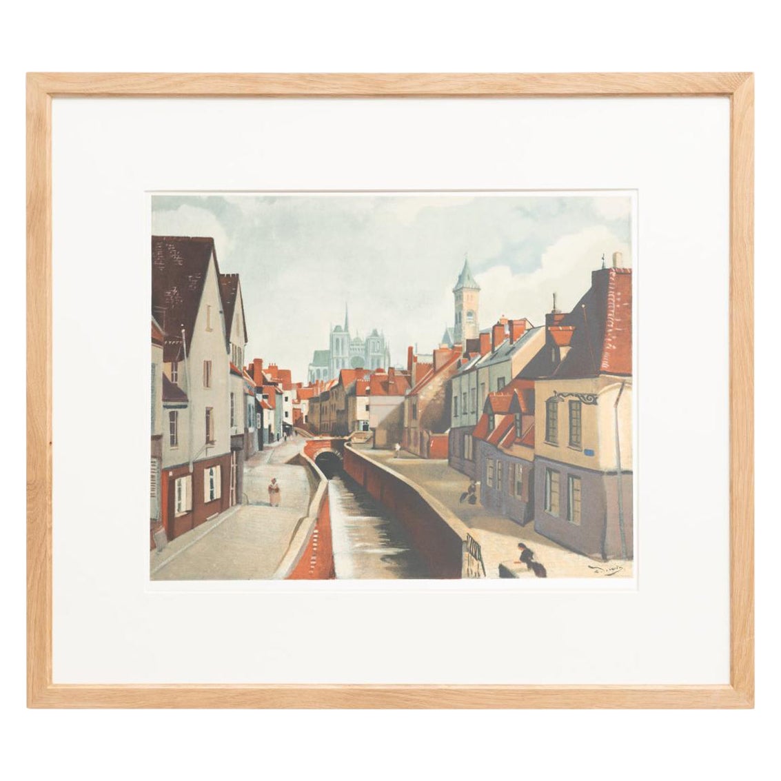 Litografia a colori di André Derain con cornice "Amiens", circa 1970