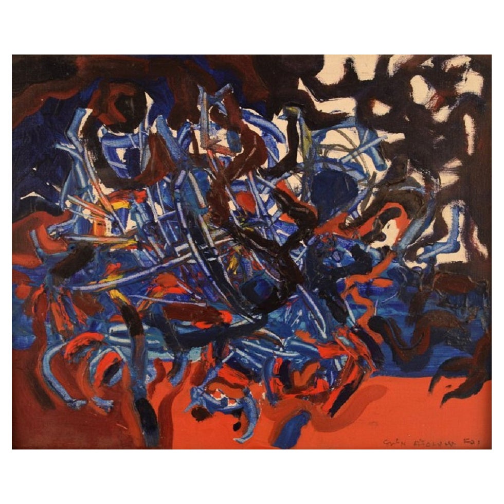 Sven Inge Hglund, huile sur toile, composition abstraite, années 1960/70