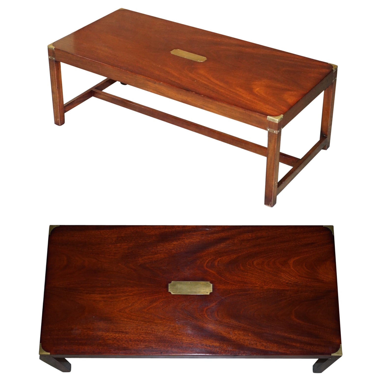 Antique Yew Wood Military Campaign Coffee Table at 1stDibs