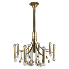 Mid-Century Brass Chandelier Gaetano Sciolari