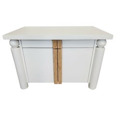Retro Modern Coastal Nightstand Side Table by Platt Collections 