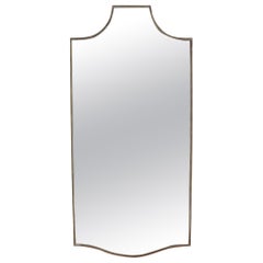 Large Vintage Italian Wall Mirror with Brass Frame 'circa 1950s