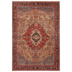 Antique Persian Sarouk Farahan Rug. Size: 6 ft 8 in x 9 ft 7 in