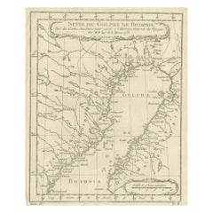 Antique Map of the Gulf of Bothnia, the Northernmost Arm of the Baltic, 1759