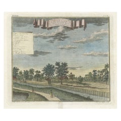 Ancienne estampe ancienne de Fort Noordwijk, Batavia, Indonésie, 1739