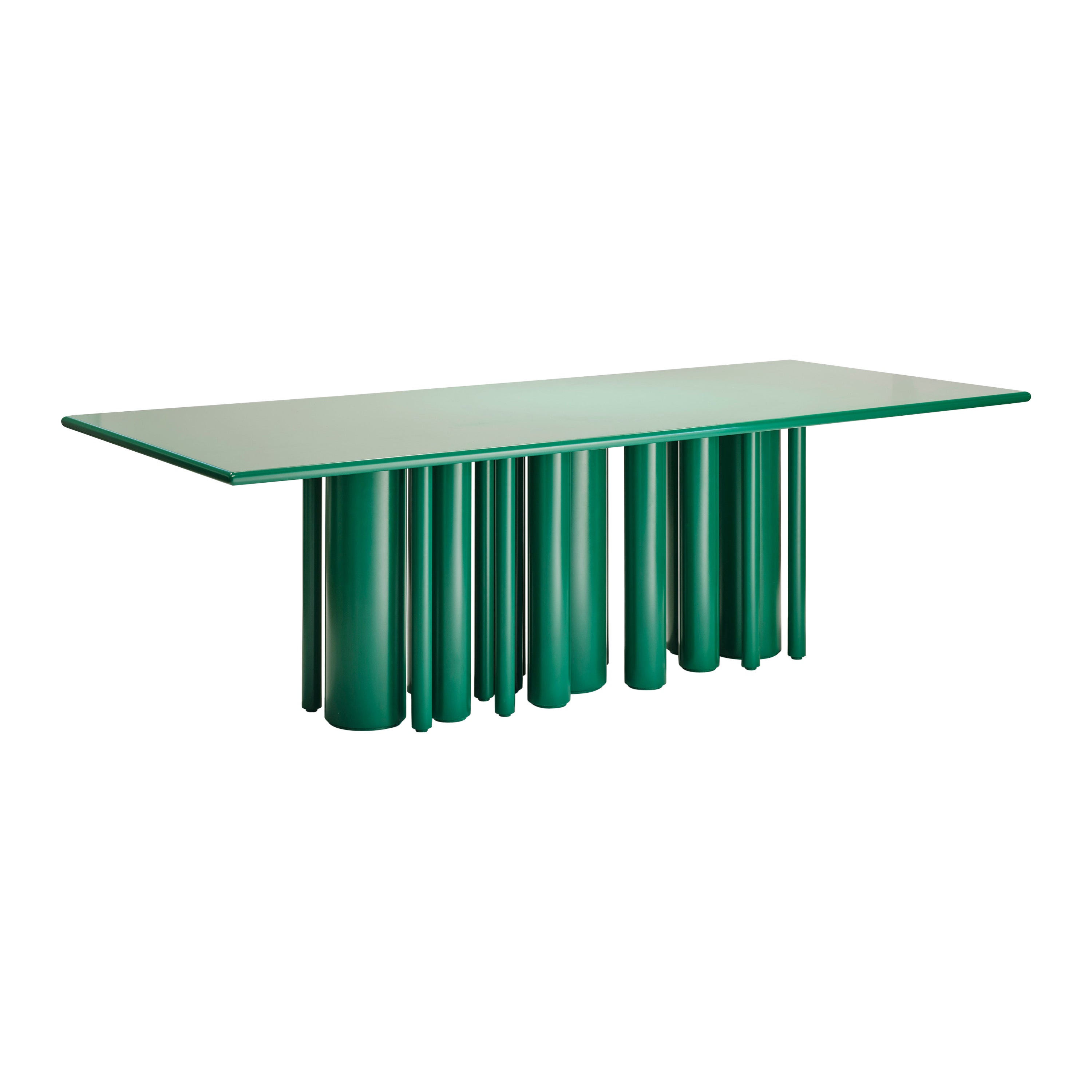 Zeitgenössischer Esstisch aus mattem Lack in Grün, für SoShiro von Interni