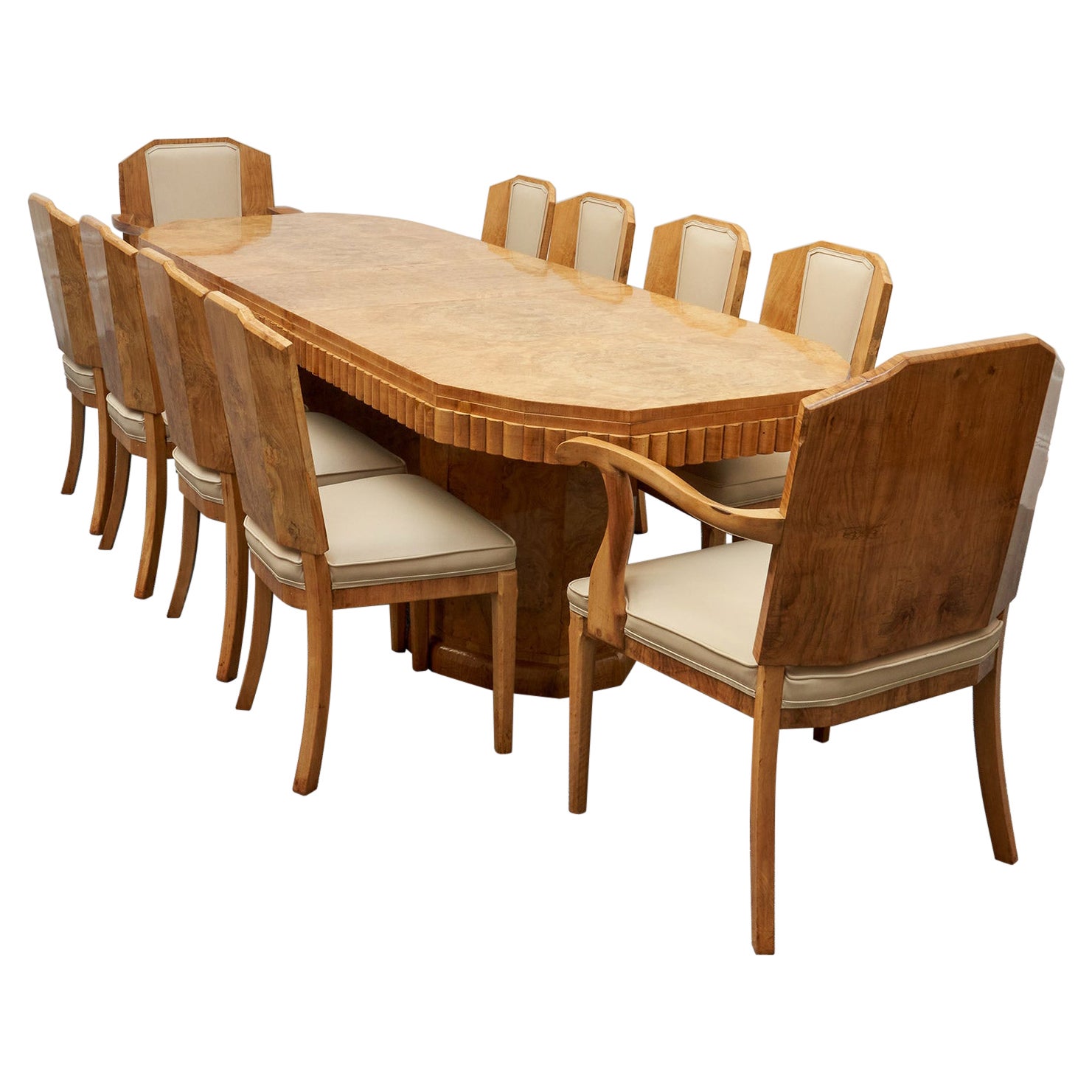 Dining Suite with EM Table and Four Standard Chairs by Jean Prouvé for