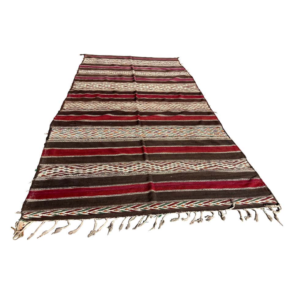 Vintage Moroccan Tribal Tuareg Leather Rug, North Africa. at 1stDibs