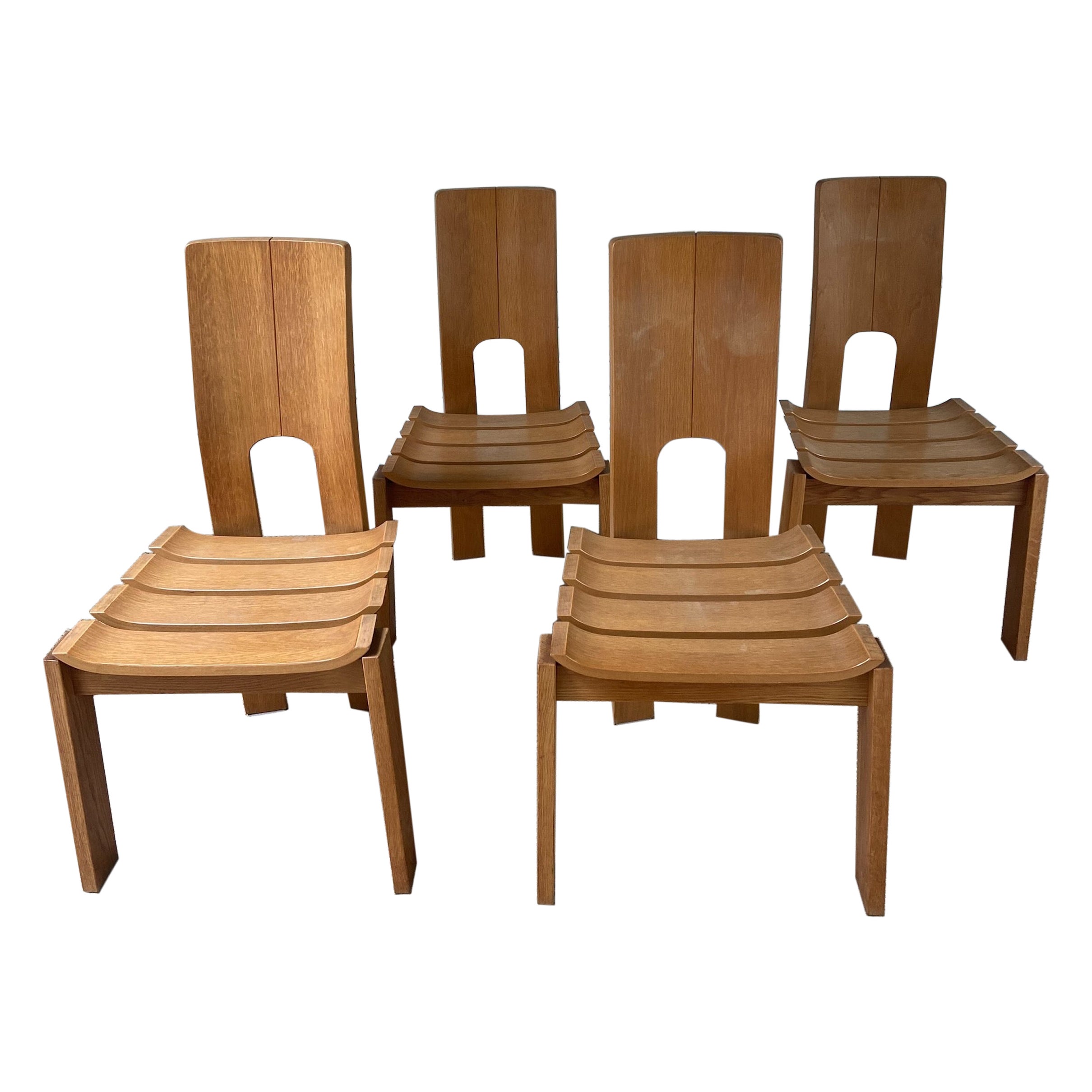 Ensemble de 4 chaises, design scandinave, 1970 en vente